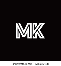Mk Monogram Logo Abstract Line Design Stock Vector (Royalty Free ...