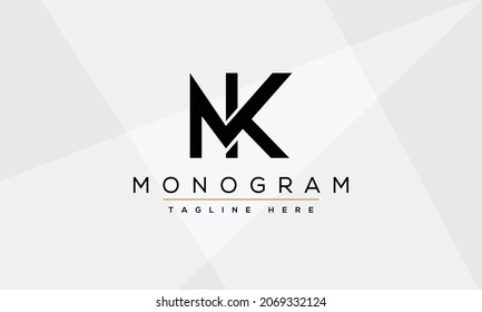MK NK Alphabet initial Letters Monogram Icon Logo vector illustration