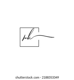 Das Logo-Konzept von MK in hochwertigem professionellem Design, das gut auf allen Printmedien gedruckt werden kann