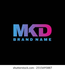 MKD gradient letter logon design