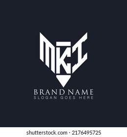 MKI Unique modern flat abstract geometric initials vector letter logo design.