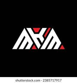 Logo-Design des Dreiecksbuchstaben MKM mit Dreiecksform. MKM Dreieck Logo Design Monogramm. MKM Dreieck Vektor Logo Vorlage mit roter Farbe. Das dreieckige Logo von MKM Einfach, elegant und luxuriös.