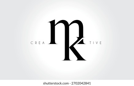 MKmk Elegant Serif Monogram Logo - Luxuriöses typografisches Kleinbuchstaben-Zeichen für modernes Branding