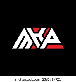 Diseño del logotipo de la letra triangular MKP con forma triangular. Monograma de diseño del logotipo del triángulo de MKP. Plantilla de logotipo vectorial de triángulo MKP con color rojo. Logo triangular de MKP Diseño sencillo, elegante y lujoso.