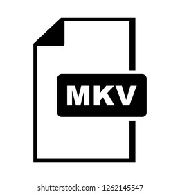 MKV file document icon. Download MKV button icon