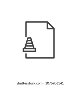 Mkv File format outline icon. linear style sign for mobile concept and web design. simple line vector icon. Symbol, logo illustration. Pixel perfect vector graphics