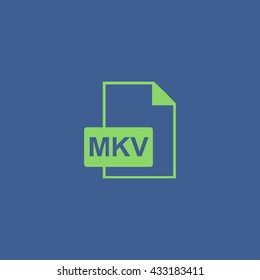 mkv file icon. Flat design style eps 10