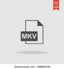 mkv file icon. Flat design style eps 10