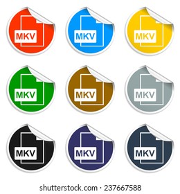 mkv file icon. Flat vector illustrator Eps 10