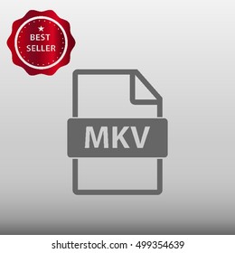 MKV File Type Vector Icon Illustration