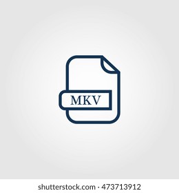 Mkv format file document icon for apps and websites