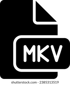 mkv glyph icon illustration vector