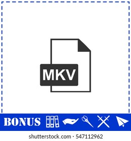 MKV icon flat. Simple vector symbol and bonus icon