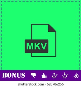 MKV icon flat. Simple vector symbol and bonus icon