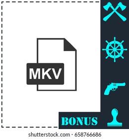 MKV icon flat. Simple vector symbol and bonus icon