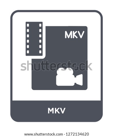 mkv icon vector on white background, mkv trendy filled icons from File type collection, mkv simple element illustration