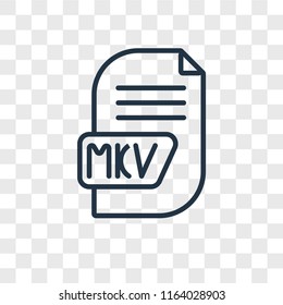 Mkv vector icon isolated on transparent background, Mkv logo concept