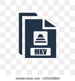 Mkv vector icon isolated on transparent background, Mkv transparency concept can be used web and mobile