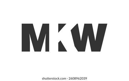 MKW logo design. Initial letter M K W bold font style for tech startups, consulting, corporate branding. Creative company name, headlines typography identity, trendy logotype. Vector illustration.