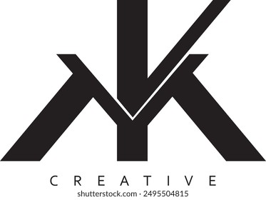 MKY or MK modern letter logo, YKM vector