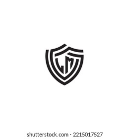 ML abstract line shield concept in high quality professional design that will print well across any print media
