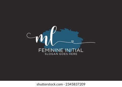 Monograma de belleza ML y elegante logo de diseño para escritura a mano de firma inicial, boda, moda, floral y botánica con plantilla creativa.