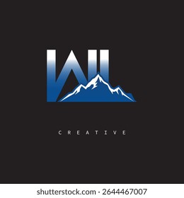 ML Creative Mountain Logo Bold Gradient Letter mark Branding Design for Business Outdoor Brands