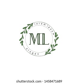 ML Initial beauty floral logo template