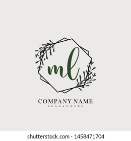 ML Initial beauty floral logo template