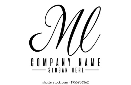 ML Initial beauty monogram and elegant logo design template