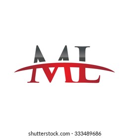 ML initial company red swoosh logo