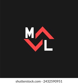 ML Construcción inicial Bienes raíces Home Logo Design Vector