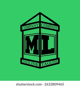 ML Initial Explore this unique collection of alphabet house logos, featuring stylish letter combinations inside a geometric house outline. Perfect for branding, graphic design projects