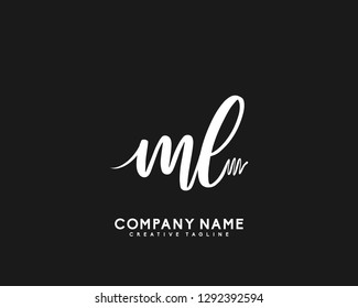 ML Initial Handwriting Logo Template Vecto