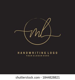 ML Initial handwriting logo template vector