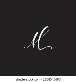 ML Initial handwriting logo vector
