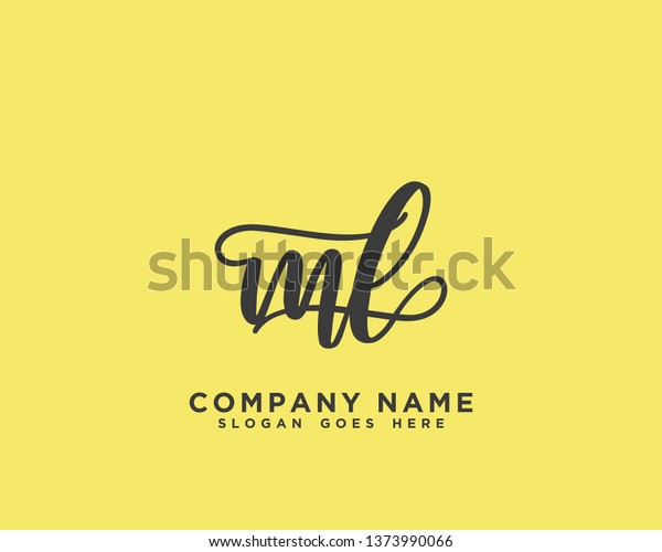Ml Initial Handwriting Logo Vector Stock Vector (Royalty Free ...