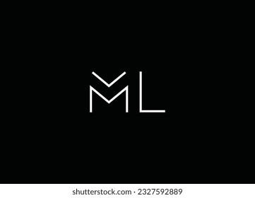 ML Erstmalige Buchstabengestaltung und Firmenlogo-Design