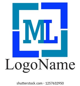ML Initial  Letter Logo Design Template Element Ve