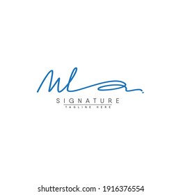 ML Initial Letter Logo - Handwritten Signature Logo