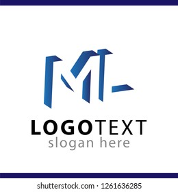 ML initial letter with negative space logo icon vector template