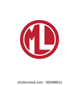 ML initial letters circle business logo red