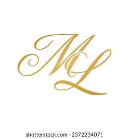 ML initial logo design vector stock