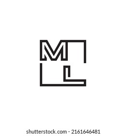 ML initial logo letters in high quality professional design that will print well across any print media