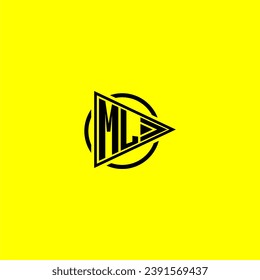 ML initial monogram logo with triangle style design