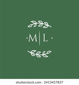 ML initial monogram wedding with creative design