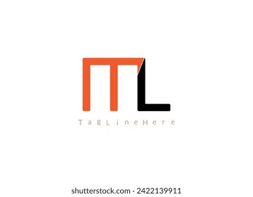  ML   initial overlapping swoosh letter logo white background