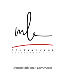 ML initial signature logo. handwriting logo template vector,