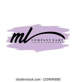 ML initial signature logo. handwriting logo template vector,