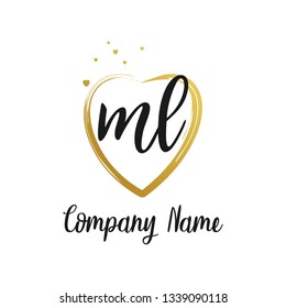 ML initial signature logo. handwriting logo template vector,